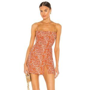 NEW RESA Melly Mini Dress in Orange & White Zebra Medium M